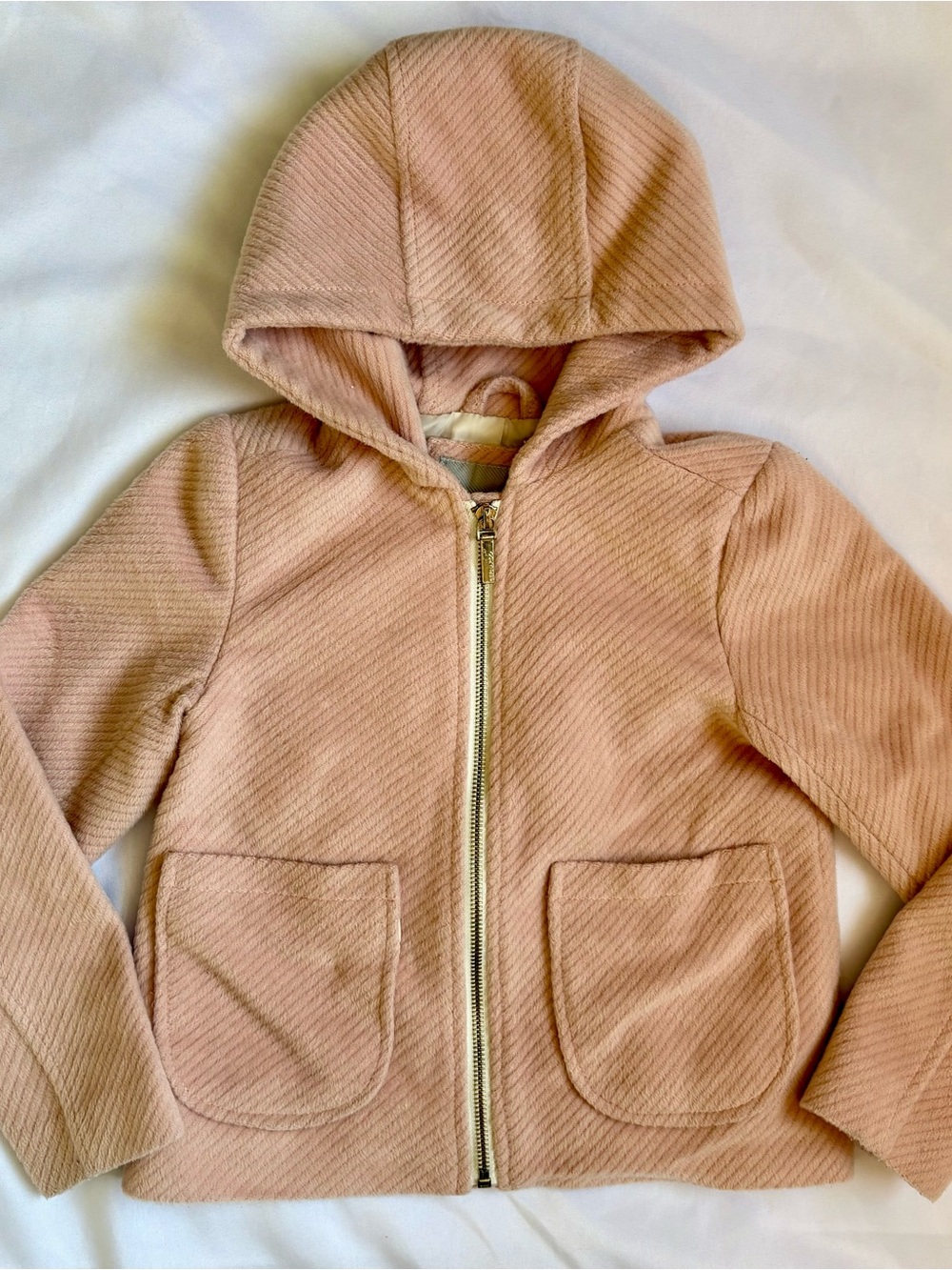 Bernardo Girls' Blush Pink Hooded Zip Jacket - Velvety Soft!
